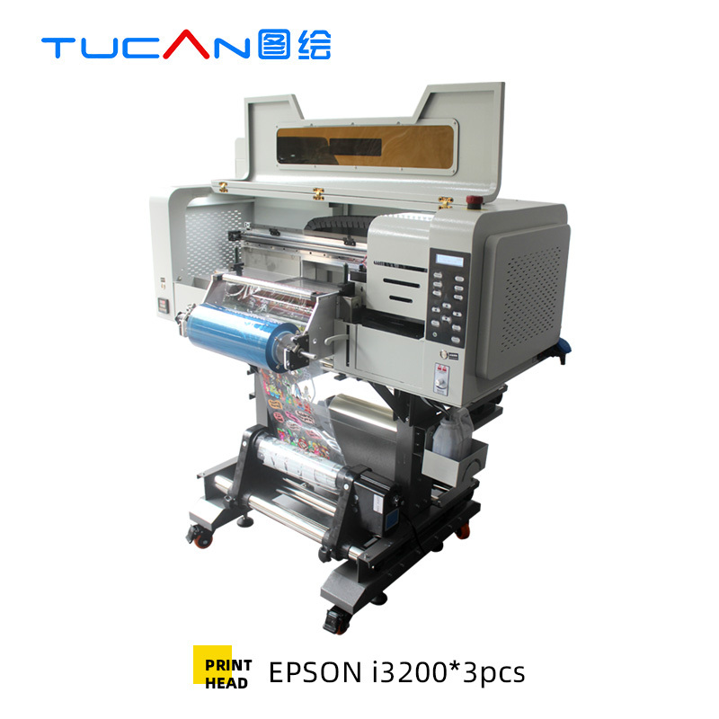 Fast speed 30cm UV DTF printer Epson head i3200 with auto intergrated laminating