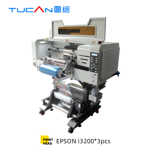 Fast speed 30cm UV DTF printer Epson head i3200 with auto intergrated laminating
