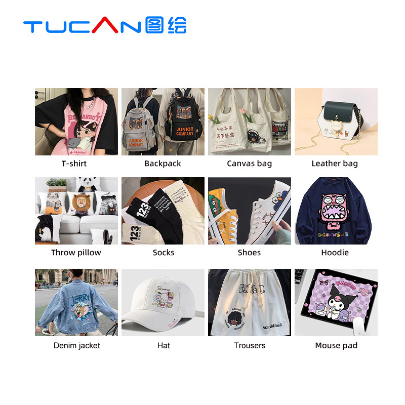60cm DTF printer 2-4 heads for full color 9 colors DTF printing with flurocent colors new technology