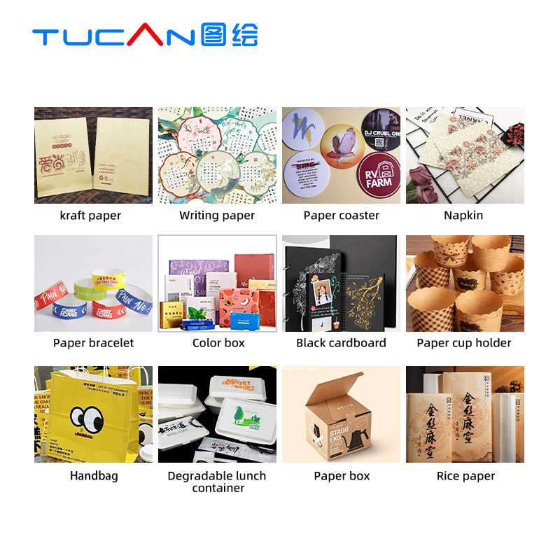 One pass pinter high speed automatic single-pass printer for paper bags corrugated paper pizza boxes hamburger boxes coasters wristbands