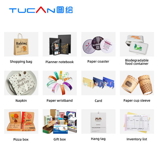 TC-800A ONE PASS printer, no need to make plates, just scan and print，single-pass printer for paper bags corrugated paper pizza boxes hamburger boxes coasters wristbands