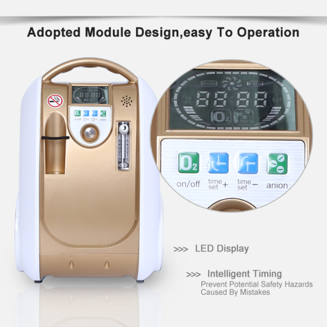 Medical Portable O2 Concentrators Continuous Flow , Golden Yellow Oxygen Concentrator Price