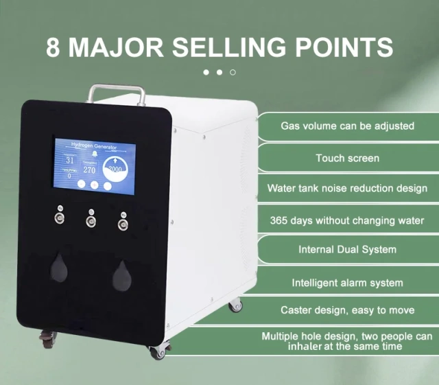 Latest 3000ML Hydrogen Generator Hydrogen Gas Inhalation Machine Hydrogen Oxygen Machine