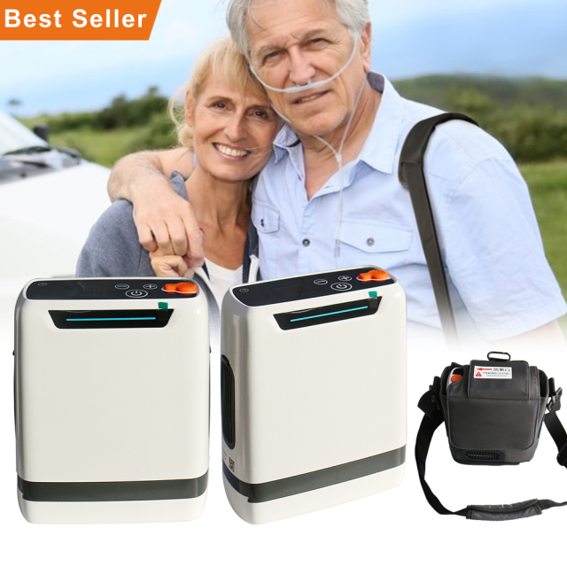 2024 5L Continuous Flow Portable Battery Pulse Oxygen Concentrator With Bag Use In Car, Outdoor