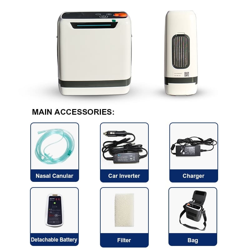 2024 5L Mountain High Oxygen Systems Mini Portable Rechargeable Pulse Oxygene Concentrator For Mountain Climbing