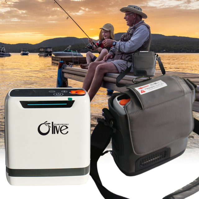 2024 5L Continuous Flow Portable Battery Pulse Oxygen Concentrator With Bag Use In Car, Outdoor