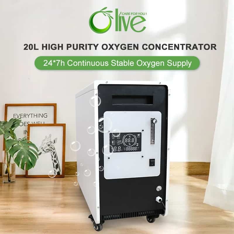 Oxygen Concentrator,Olive 20L--Wholesale Hospital Oxygen Equipment 2 Person High Flow 20L Oxygen Concentrator Machine