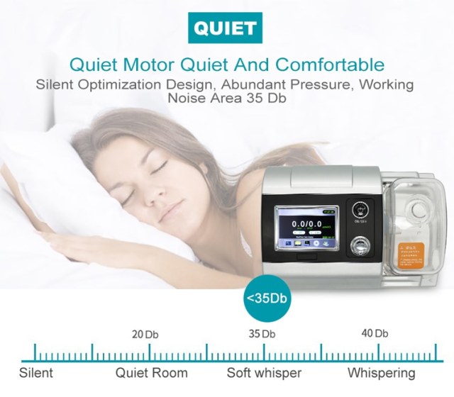 Máquina Bipap Dispositivo de respiración Bipap/CPAP con mascarilla y humidificador