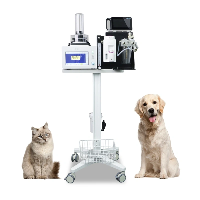 Oxygen Concentrator,Vet Respiratory Dog Anesthesia Machine Medical 0.5-100kg Animals Veterinary Anesthesia Medicine with Trolley