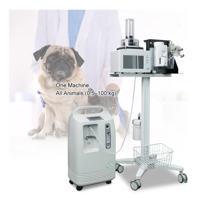 Oxygen Concentrator,Vet Respiratory Dog Anesthesia Machine Medical 0.5-100kg Animals Veterinary Anesthesia Medicine with Trolley