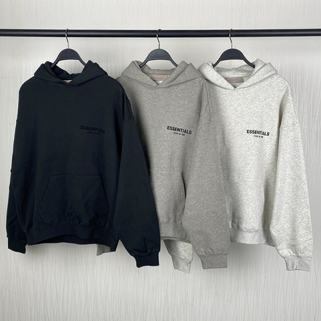 SS22 Essentials Hoodie (Black Velvety)