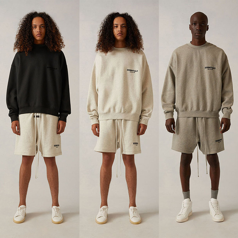 SS22 Essentials Crewneck Sweatshirt (Black Velvety Print)