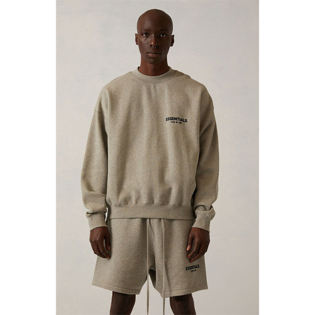 SS22 Essentials Crewneck Sweatshirt (Black Velvety Print)