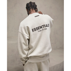 SS22 Essentials Crewneck Sweatshirt (Black Velvety Print)