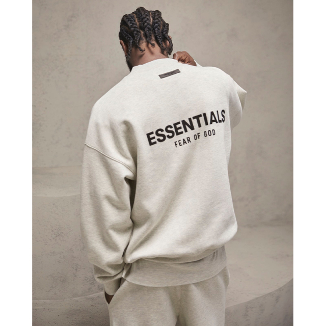 SS22 Essentials Crewneck Sweatshirt (Black Velvety Print)