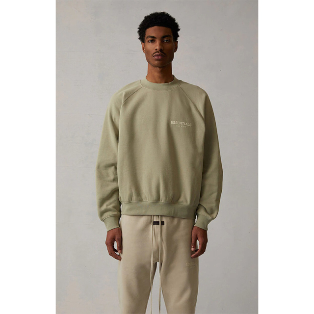 SS22 Essentials Crewneck Sweatshirt (White Velvety Print)