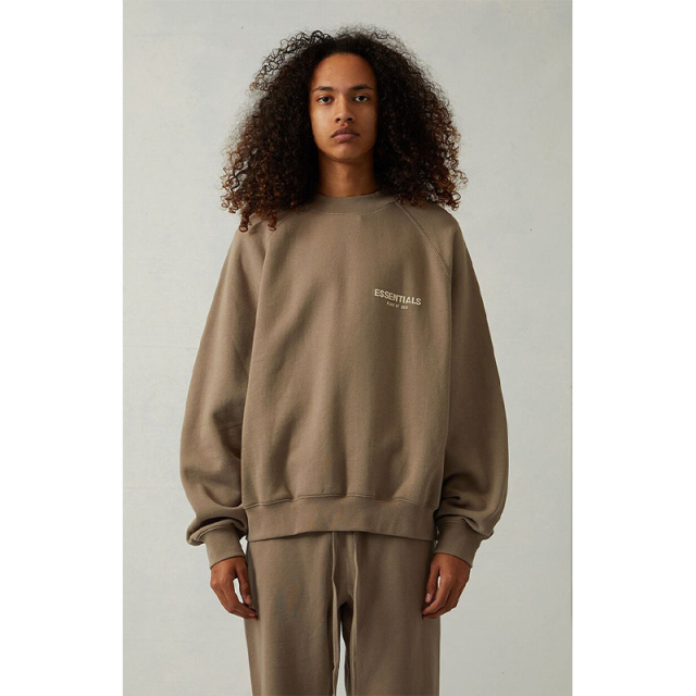 SS22 Essentials Crewneck Sweatshirt (White Velvety Print)