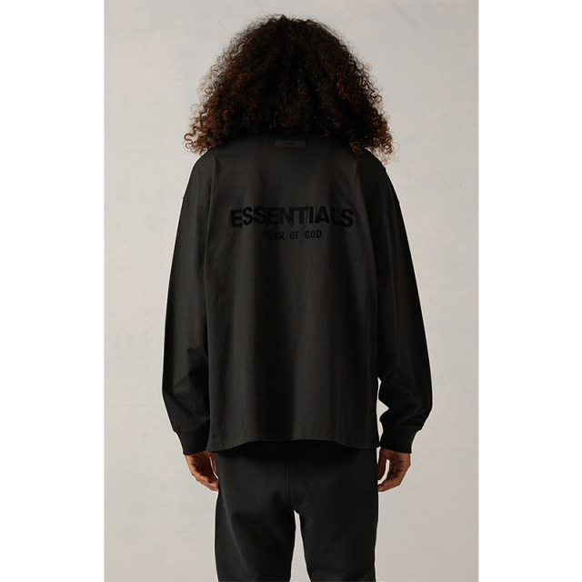 SS22 Essentials LShirt (Black Velvety Print LShirt)