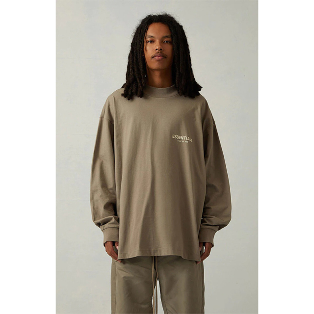 SS22 Essentials LShirt (White Velvety Print L-Shirt)