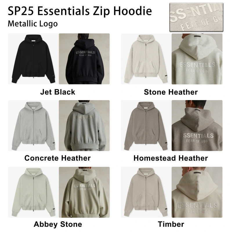SP25 Essentials Full-Zip Hoodie (Metallic Logo)