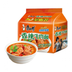 康师傅香辣牛肉面5连包