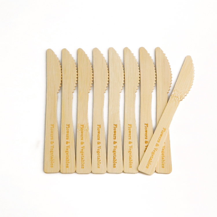 Wholesale bamboo cutlery set  disposable bamboo wood fork spoon knife set flatware set for restaurant