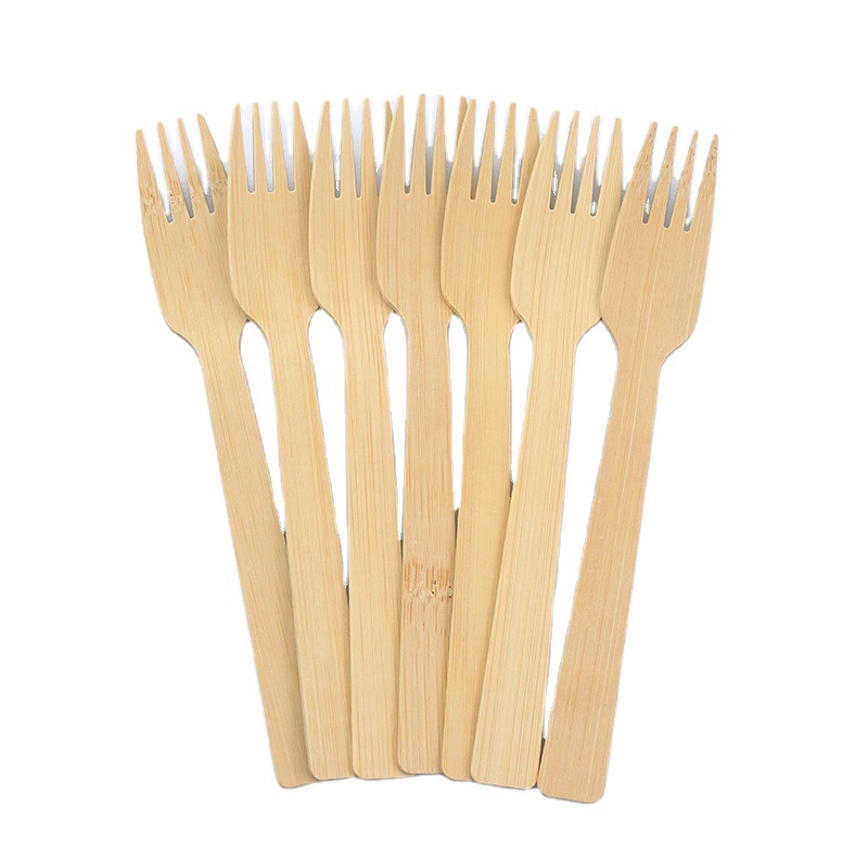 Wholesale bamboo cutlery set  disposable bamboo wood fork spoon knife set flatware set for restaurant