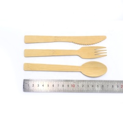 Wholesale bamboo cutlery set  disposable bamboo wood fork spoon knife set flatware set for restaurant