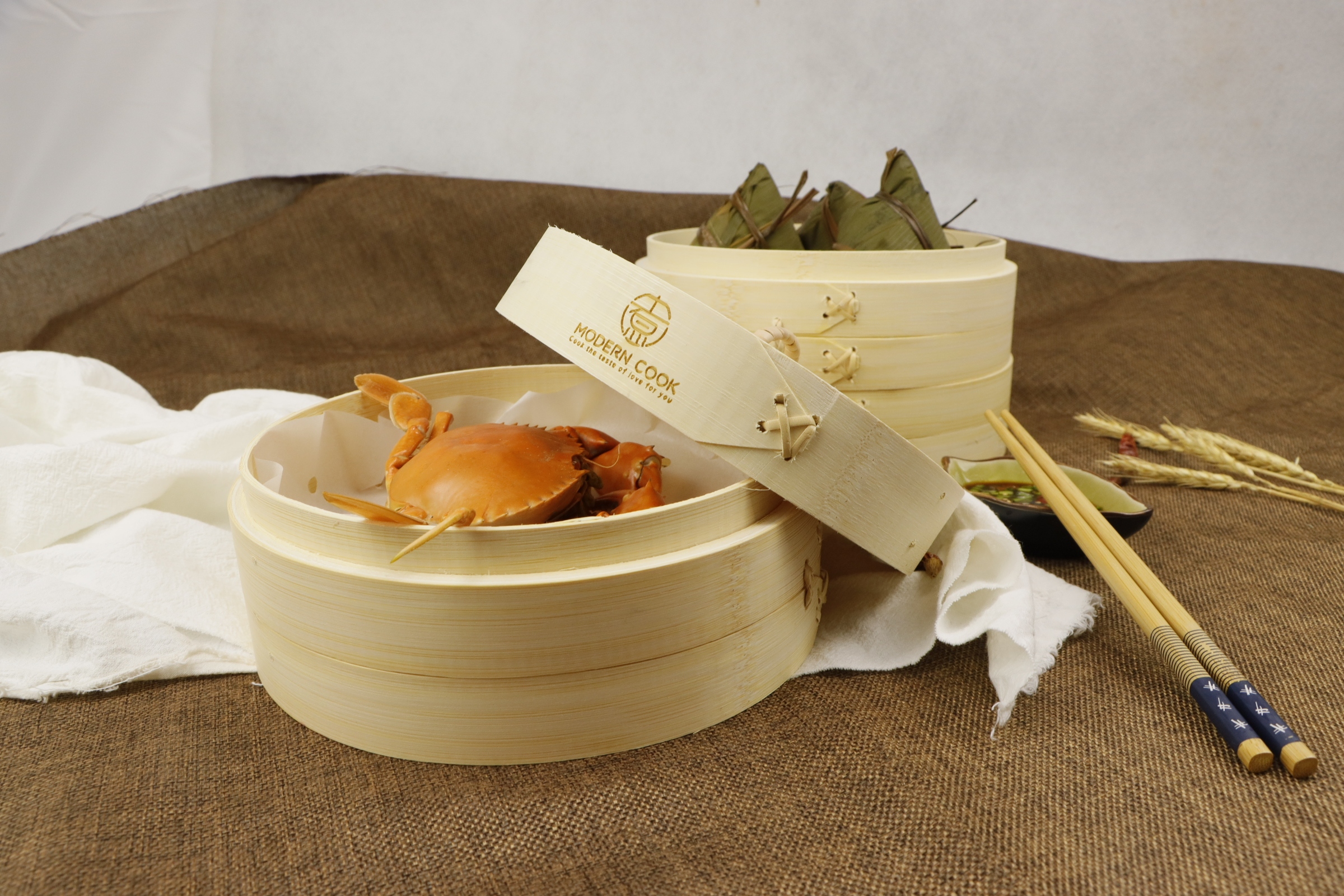 Bamboo Food Commercial Rice Steamers Basket Natural Mini Size Stainless Steel Food Steamer Steam Cooking Bamboo Lid Round Shape