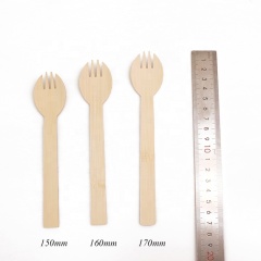 Individually Wrapped Natural Eco Friendly  Biodegradable Disposable Bamboo Spork