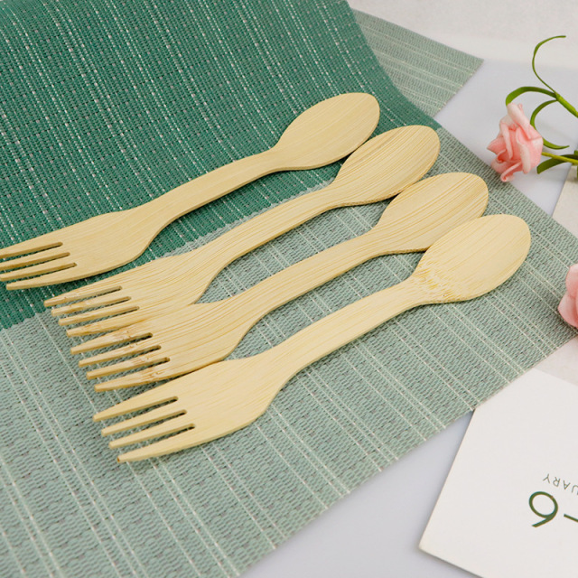 Disposable Bamboo Utensils 100% Eco-Friendly Bamboo Cutlery Set