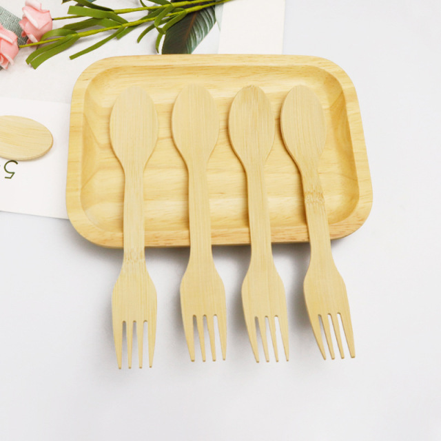 Disposable Bamboo Utensils 100% Eco-Friendly Bamboo Cutlery Set