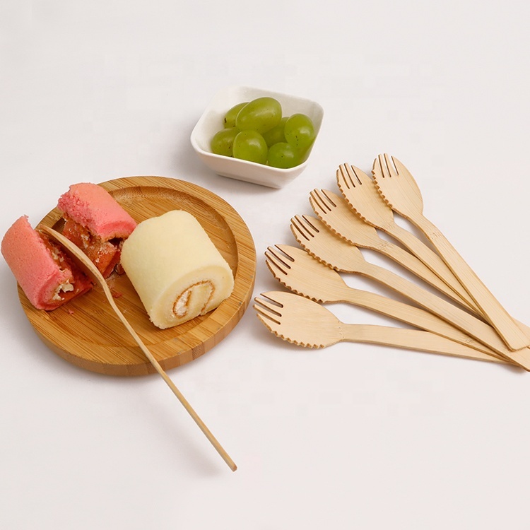 Picnic Sporks Utensil Spoon Cutlery Set Portable Outdoor Travel Versatile 3 in 1 Flatware Sets Bamboo Kitchen Dessert Modern T/T