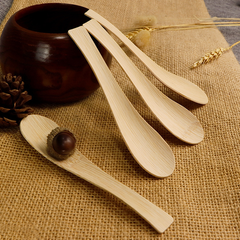 14 cm Disposable bamboo tableware disposable soup spoon