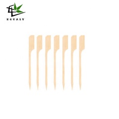 Custom logo Gun Shaped Flat Bamboo Skewers hamburger pick Flat Bamboo Skewer With Handle