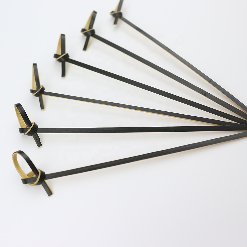 Factory price knotted looped  skewer  bamboo knot picks