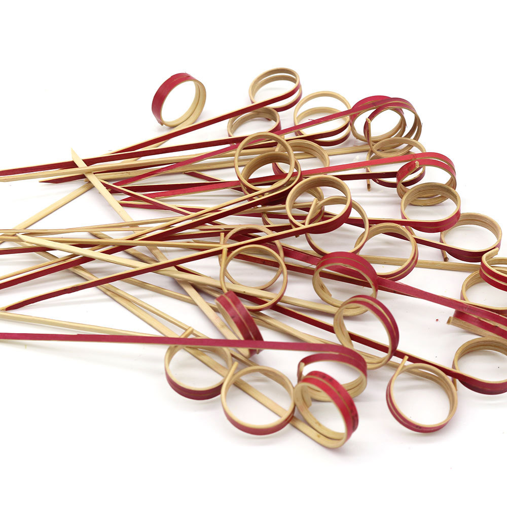 Factory Bestseller Bamboo Disposable Knot Skewer Fruit Fork
