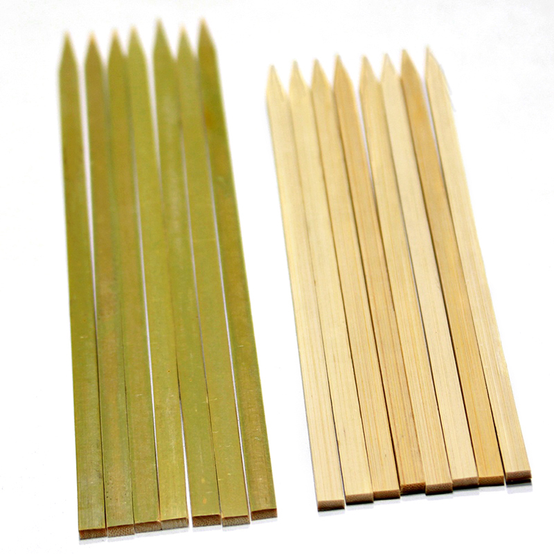 New Style Bamboo Flat Skewer High Quality Customize Bamboo Meat Skewers Sticks