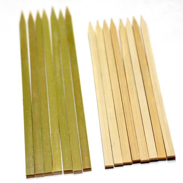 New Style Bamboo Flat Skewer High Quality Customize Bamboo Meat Skewers Sticks