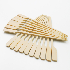 Custom logo Gun Shaped Flat Bamboo Skewers hamburger pick Flat Bamboo Skewer With Handle