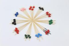 Non-Stick Wooden Ball Bamboo Fruit Cocktail Candy Stick For Party
