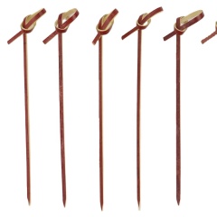 Fancy small knotted bamboo stick cocktail looped skewers
