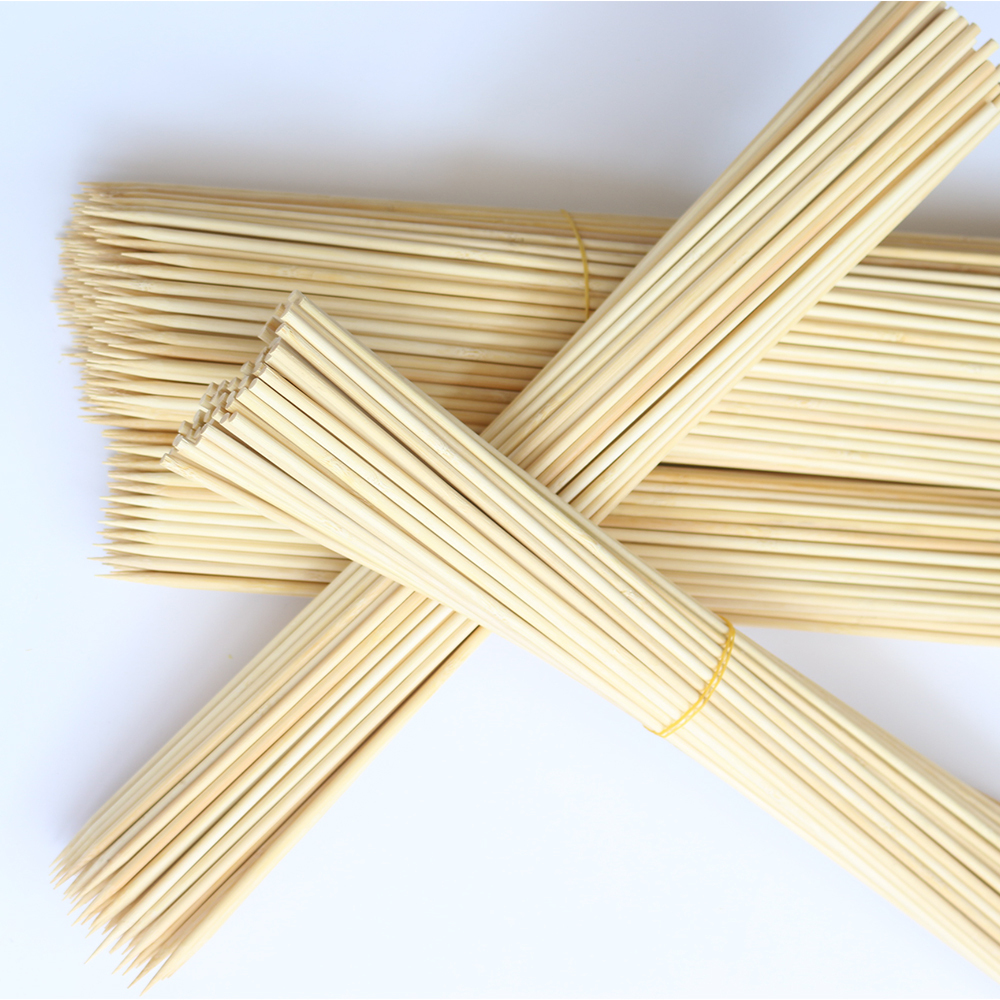 New Bamboo Skewers Sticks 150 pcs For BBQ Kebab Fruit Wooden Sticks