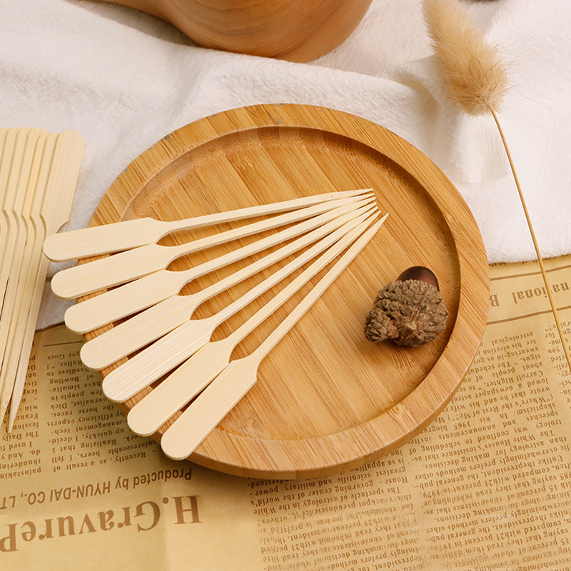 Biodegradable Bar Tools Food Picks Rocket Skewers Bamboo Paddle Skewers