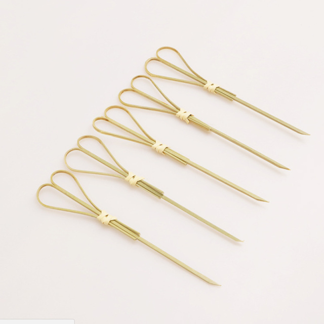 Biodegradable Disposable Bamboo Cutlery Fruit fork Mini stick for party