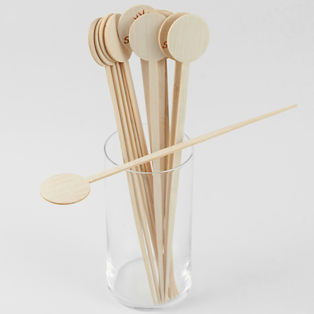 Bamboo coffee fruit stick animal characters bamboo drink stirring stick