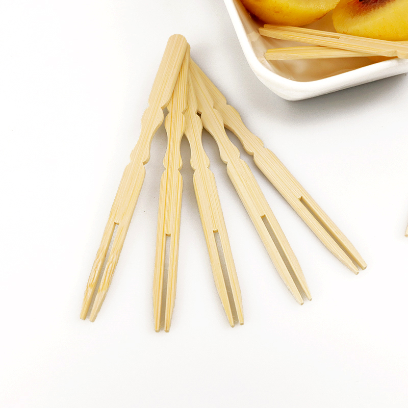 Children's Mini Kids Small  Disposable  Bamboo Fruit Fork  for Food