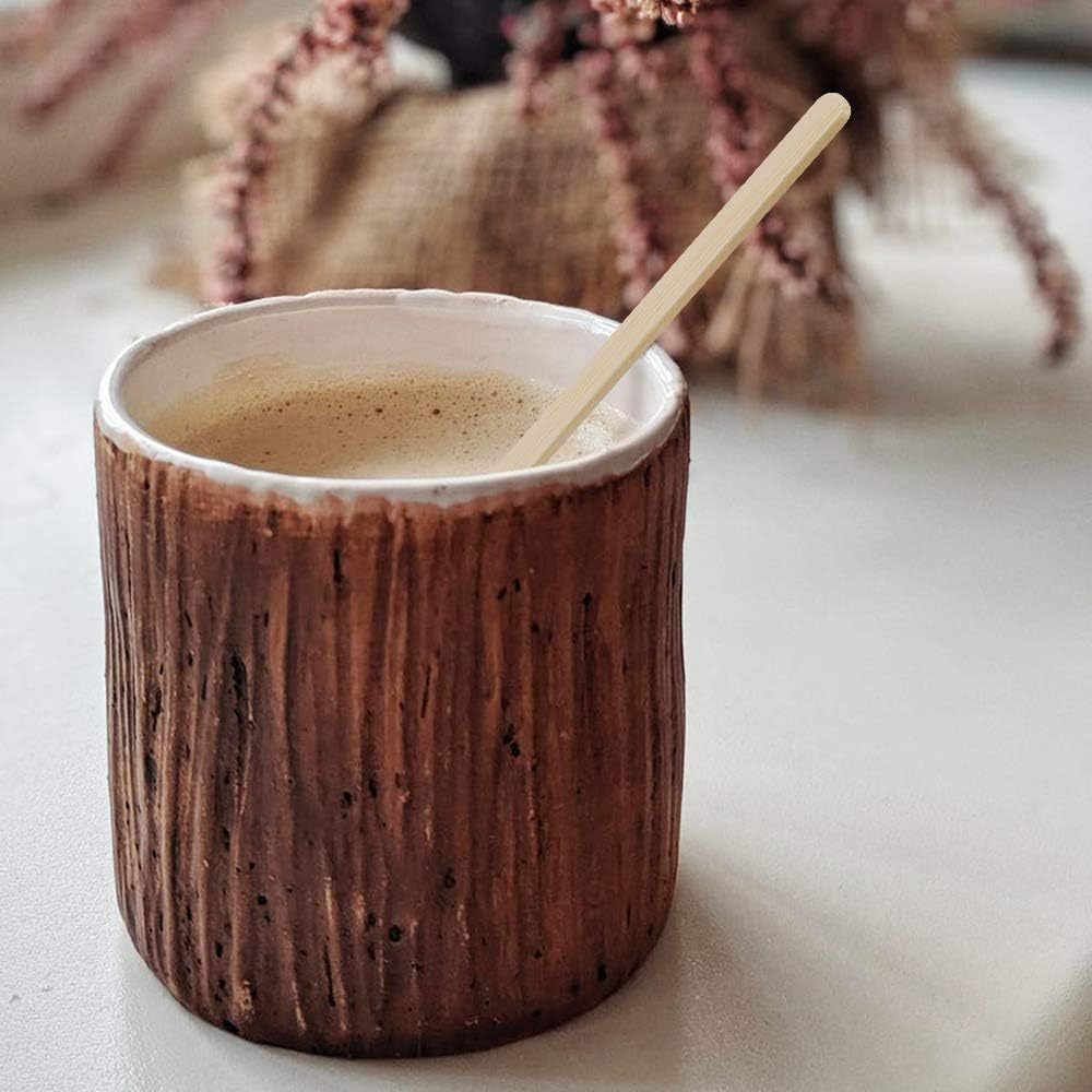 Bamboo Coffee Stirrers Individually Wrapped Disposable Beverage Stirrers Sticks Eco Friendly Biodegradable Round Stir Sticks