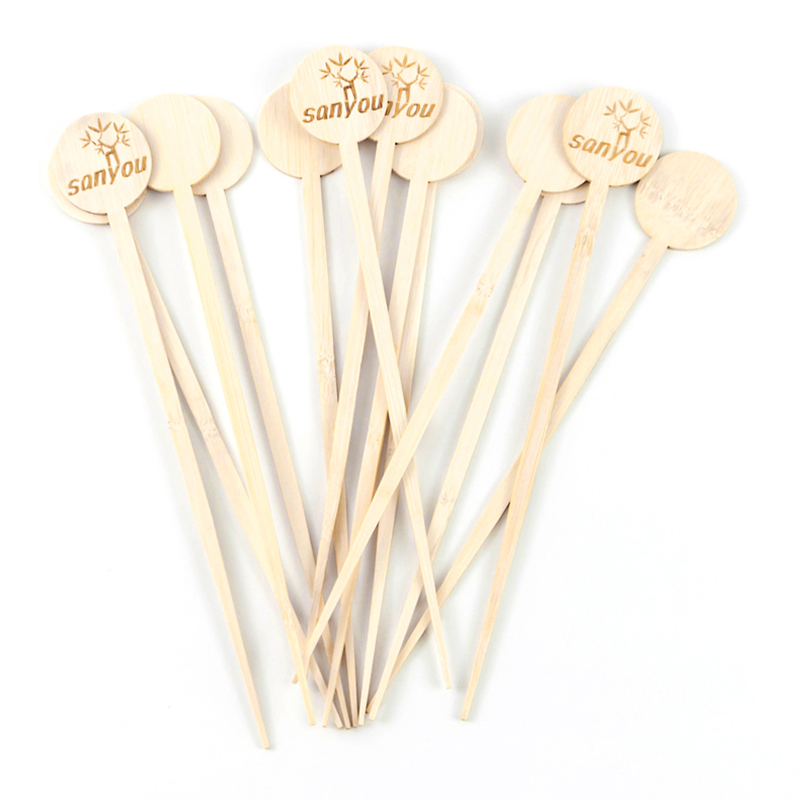 Bamboo coffee fruit stick animal characters bamboo drink stirring stick