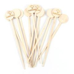 Bamboo coffee fruit stick animal characters bamboo drink stirring stick